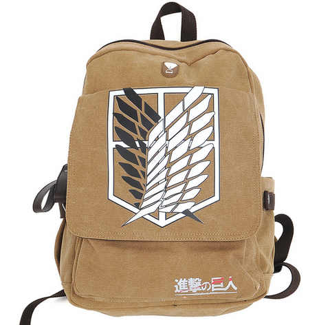Shingeki no Kyojin Attack on Titan Japanese Cosplay Canvas Backpack Schoolbag