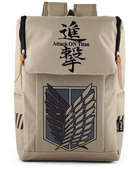 Outdoor travel canvas backpack school bag Attack on Titan
