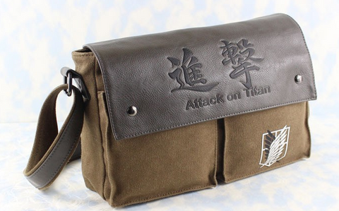 Shingeki no Kyojin Attack on Titan Leather Canvas Shoulder Bag