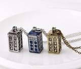 2015 New Ancient Silver/Bronze/Blue TARDIS Necklace