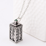 2015 New Ancient Silver/Bronze/Blue TARDIS Necklace