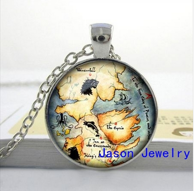 Game of thrones Westeros Map Pendant necklace